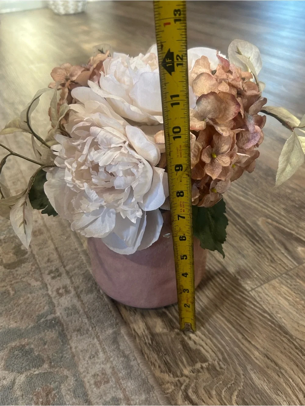 Elegant White and Blush Faux Peony & Hydrangea Arrangement - Home Accents